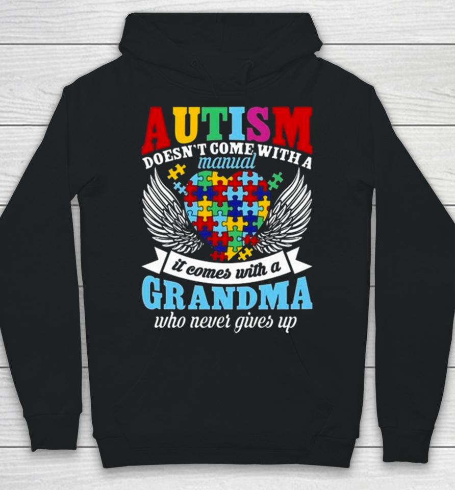 Autism Doesn’t Come With A Manual It Comes With A Grandma Who Never Gives Up Hoodie