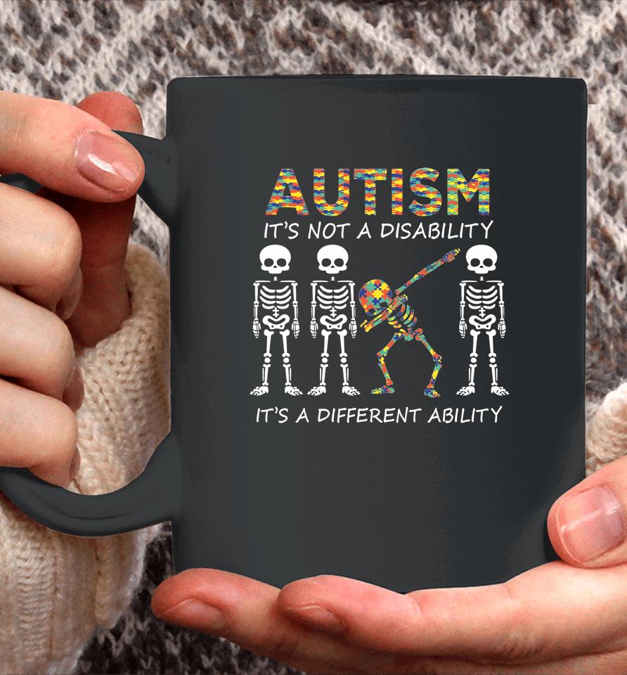 Autism It's A Different Ability Dabbing Skeleton Coffee Mug