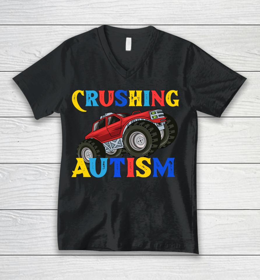 Autism Mega Truck An Autism Awareness Unisex V-Neck T-Shirt
