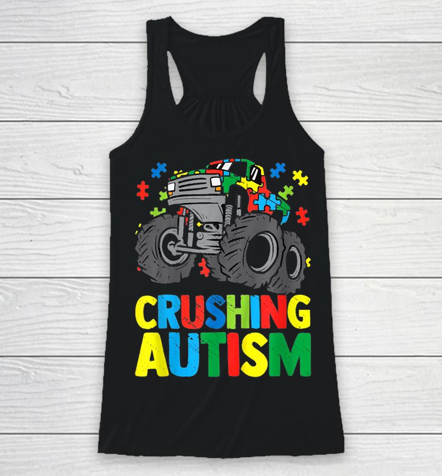 Autism Mega Truck Awareness Love Acceptance Racerback Tank