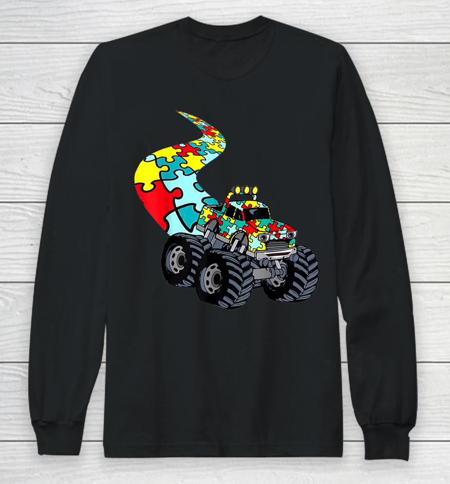 Autism Mega Truck Monster Autism Awareness Long Sleeve T-Shirt
