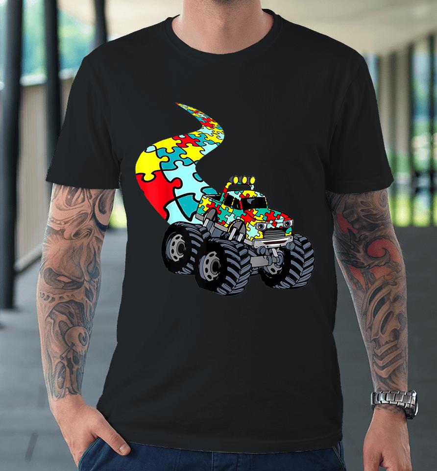 Autism Mega Truck Monster Autism Awareness Premium T-Shirt