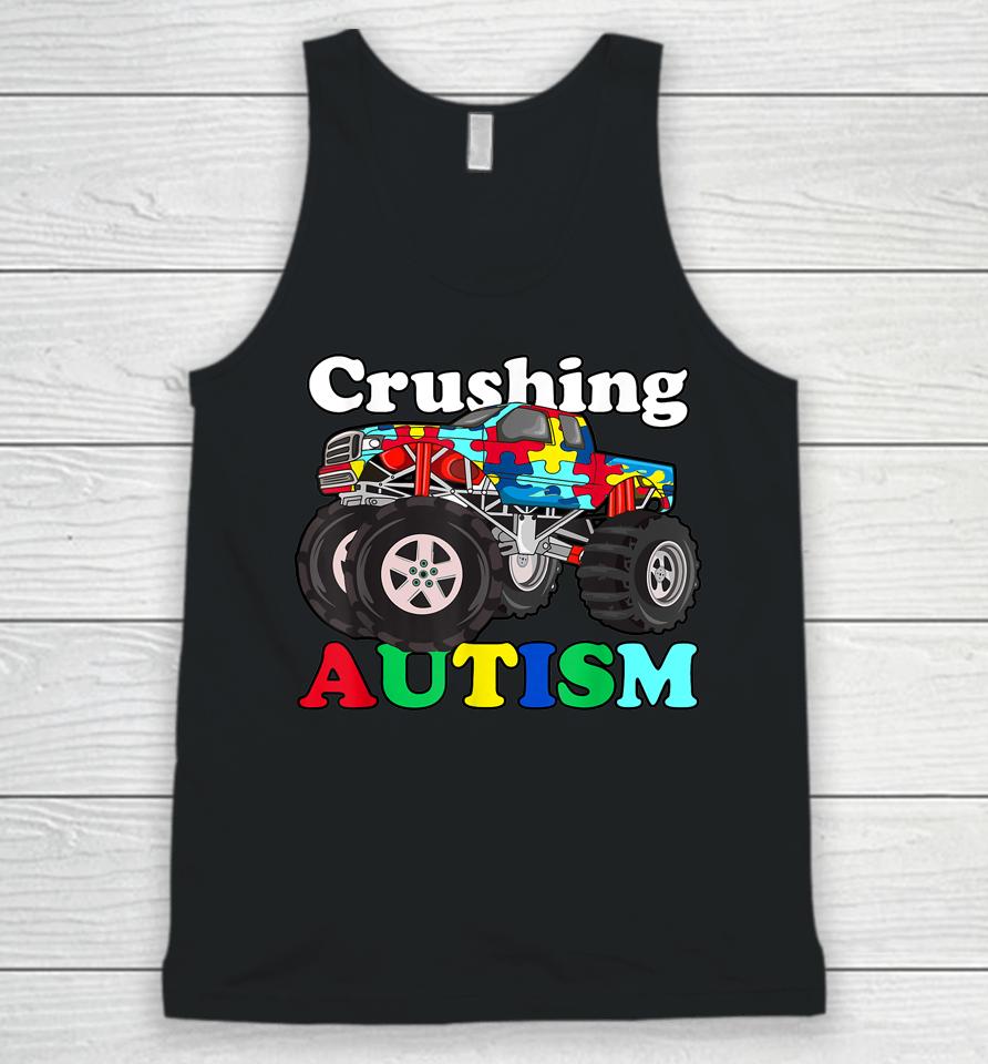 Autism Mega Truck Shirt Kids Monster Truck Crushing Autism Unisex Tank Top