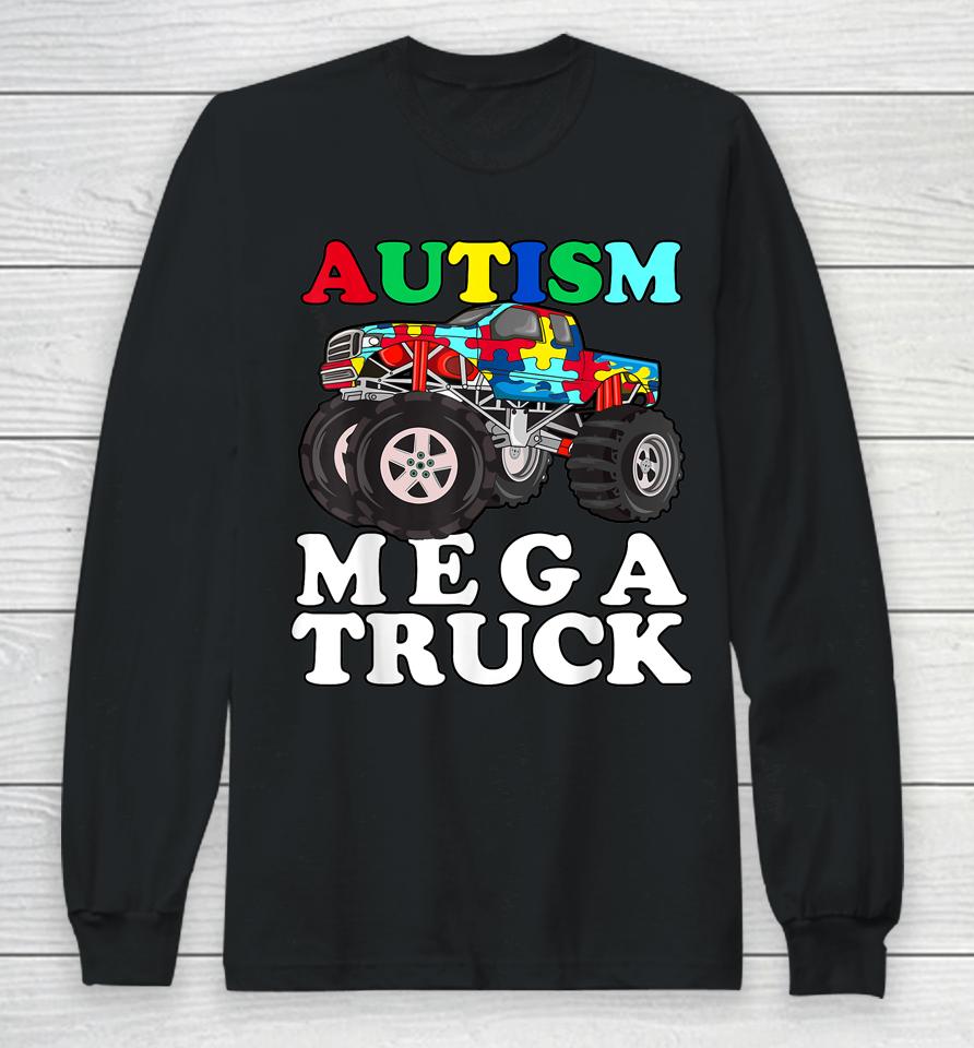 Autism Mega Truck Shirt Kids Monster Truck Long Sleeve T-Shirt