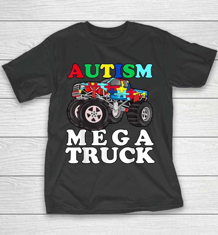 Autism Mega Truck Shirt Kids Monster Truck Youth T-Shirt