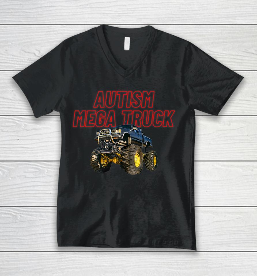 Autism Mega Truck Unisex V-Neck T-Shirt