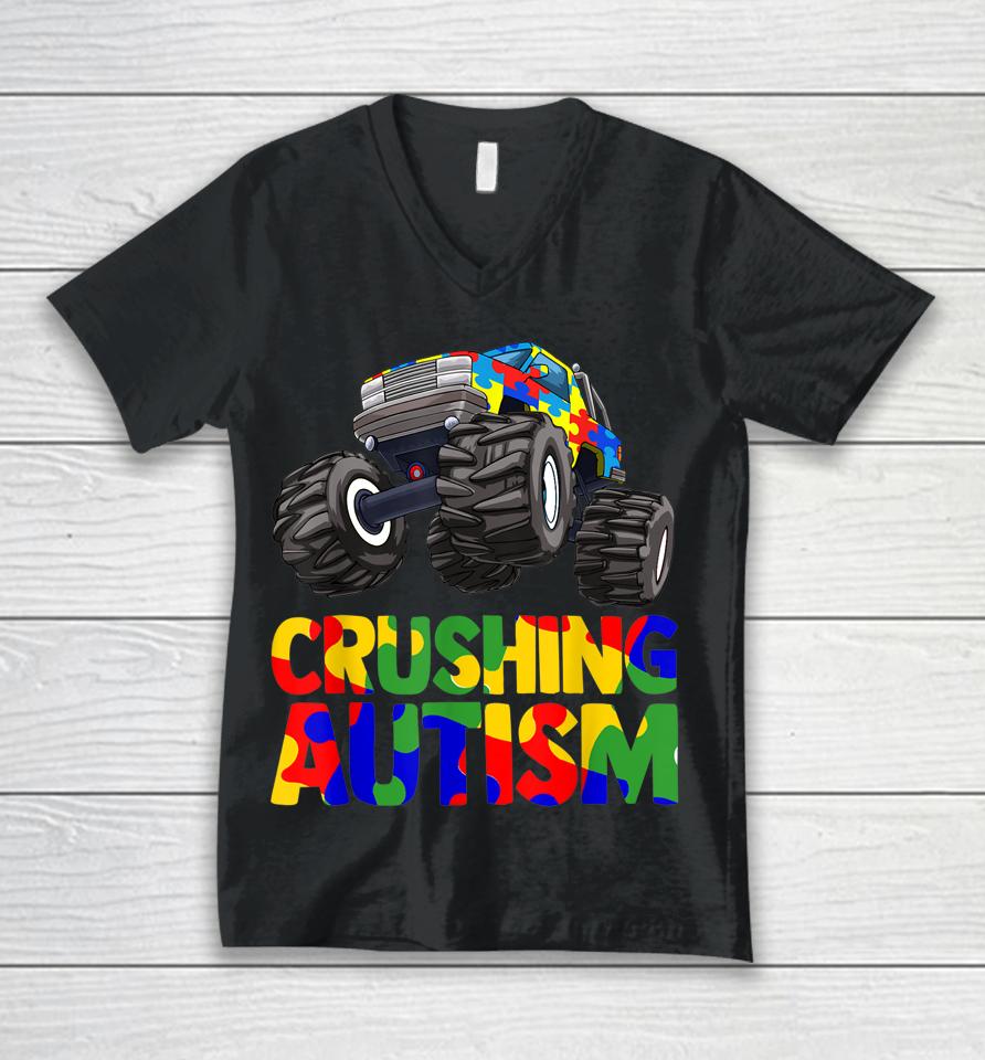 Autism Mega Truck Unisex V-Neck T-Shirt