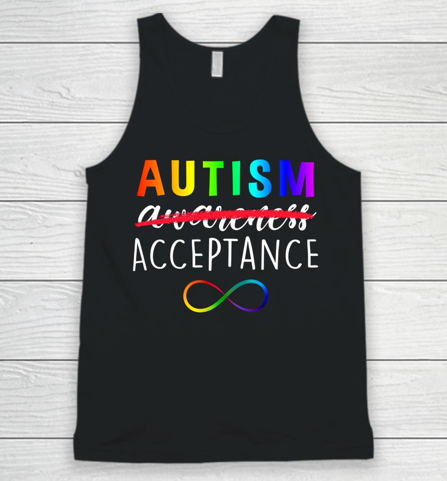 Autism Red Instead Acceptance Not Awareness Unisex Tank Top