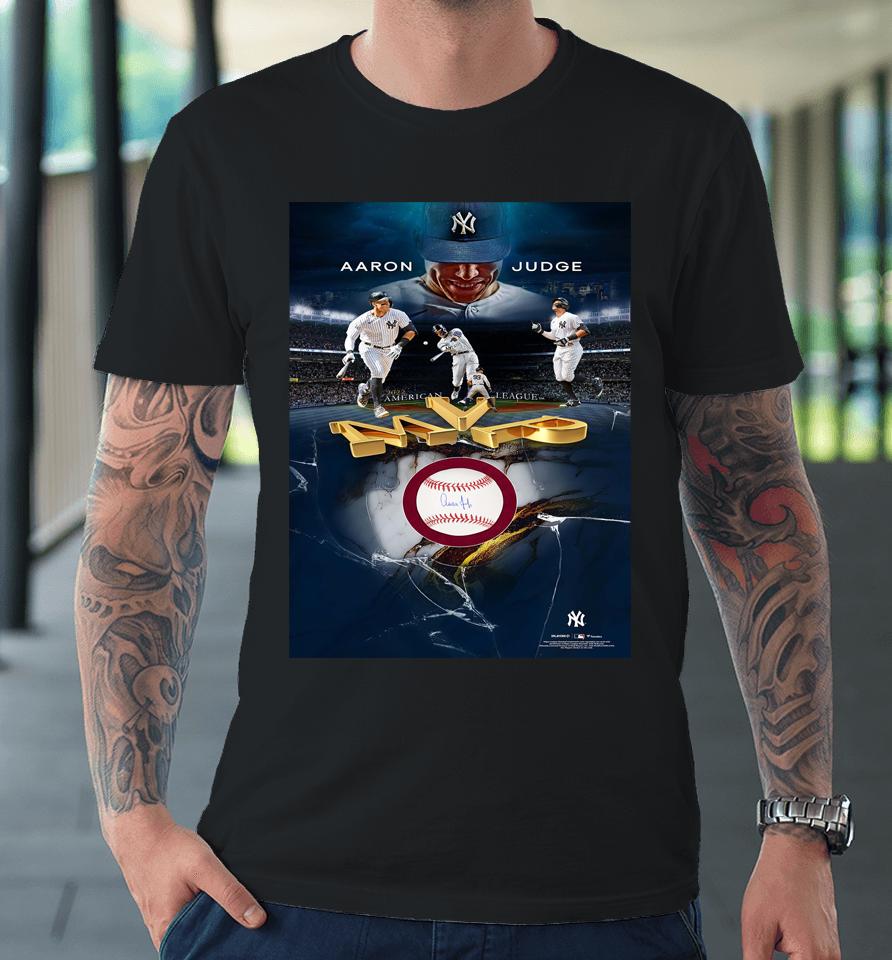 Autographed New York Yankees Aaron Judge Fanatics Authentic 2022 Al Mvp Framed Baseball Shadowbox Premium T-Shirt