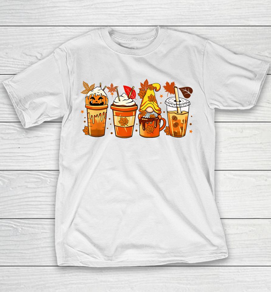 Autumn Thanksgiving Drinks Coffee Pumpkin Spice Latte Season Youth T-Shirt