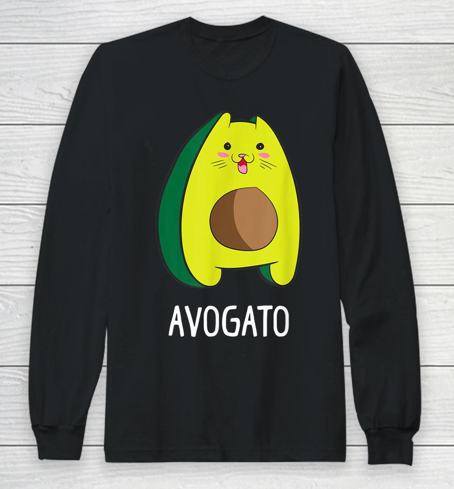 Avagato Cat Design Avogato Avocado Gift Long Sleeve T-Shirt