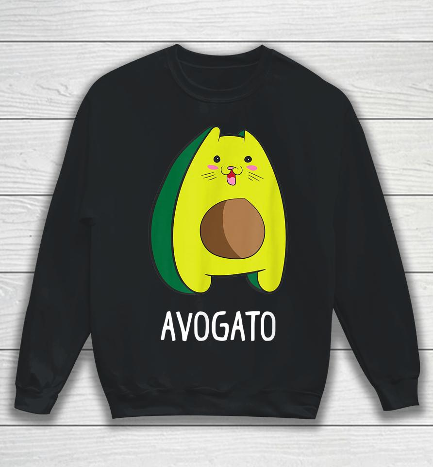 Avagato Cat Design Avogato Avocado Gift Sweatshirt
