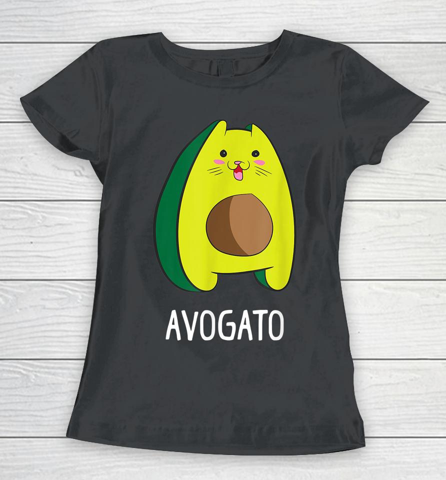 Avagato Cat Design Avogato Avocado Gift Women T-Shirt