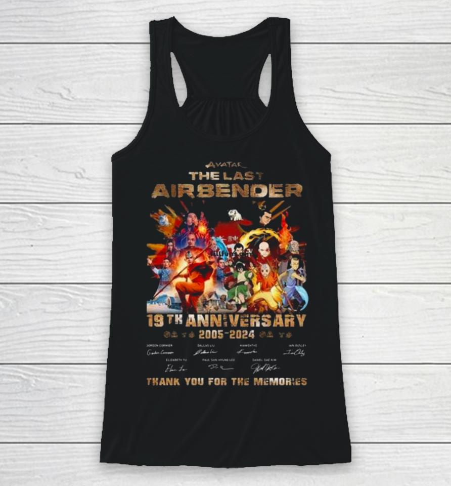 Avatar The Last Airbender 19Th Anniversary 2005 – 2024 Thank You For The Memories Signatures Racerback Tank