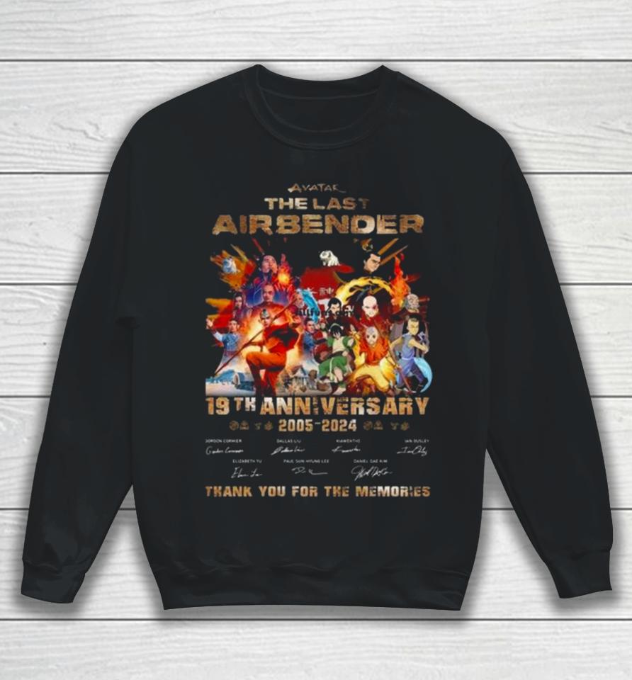 Avatar The Last Airbender 19Th Anniversary 2005 – 2024 Thank You For The Memories Signatures Sweatshirt