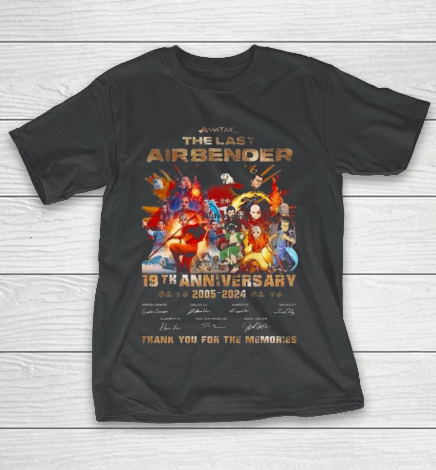 Avatar The Last Airbender 19Th Anniversary 2005 – 2024 Thank You For The Memories Signatures T-Shirt