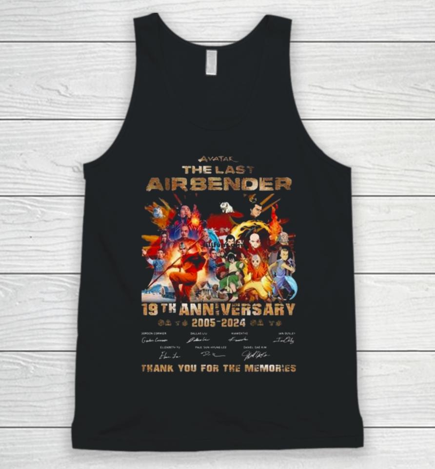 Avatar The Last Airbender 19Th Anniversary 2005 – 2024 Thank You For The Memories Signatures Unisex Tank Top