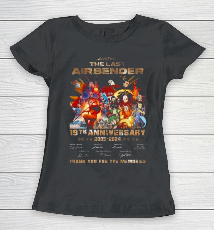 Avatar The Last Airbender 19Th Anniversary 2005 – 2024 Thank You For The Memories Signatures Women T-Shirt