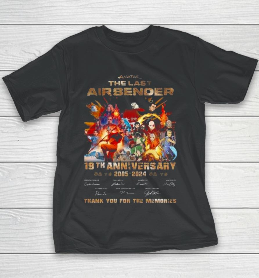 Avatar The Last Airbender 19Th Anniversary 2005 – 2024 Thank You For The Memories Signatures Youth T-Shirt