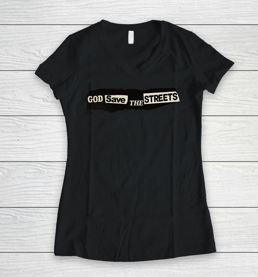 Avelino God Save The Streets Women V-Neck T-Shirt