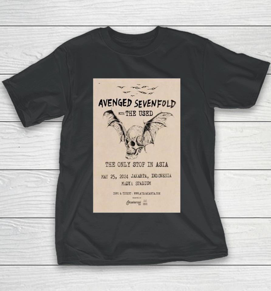Avenged Sevenfold Jakarta Indonesia May 25 2024 Madya Stadium Youth T-Shirt