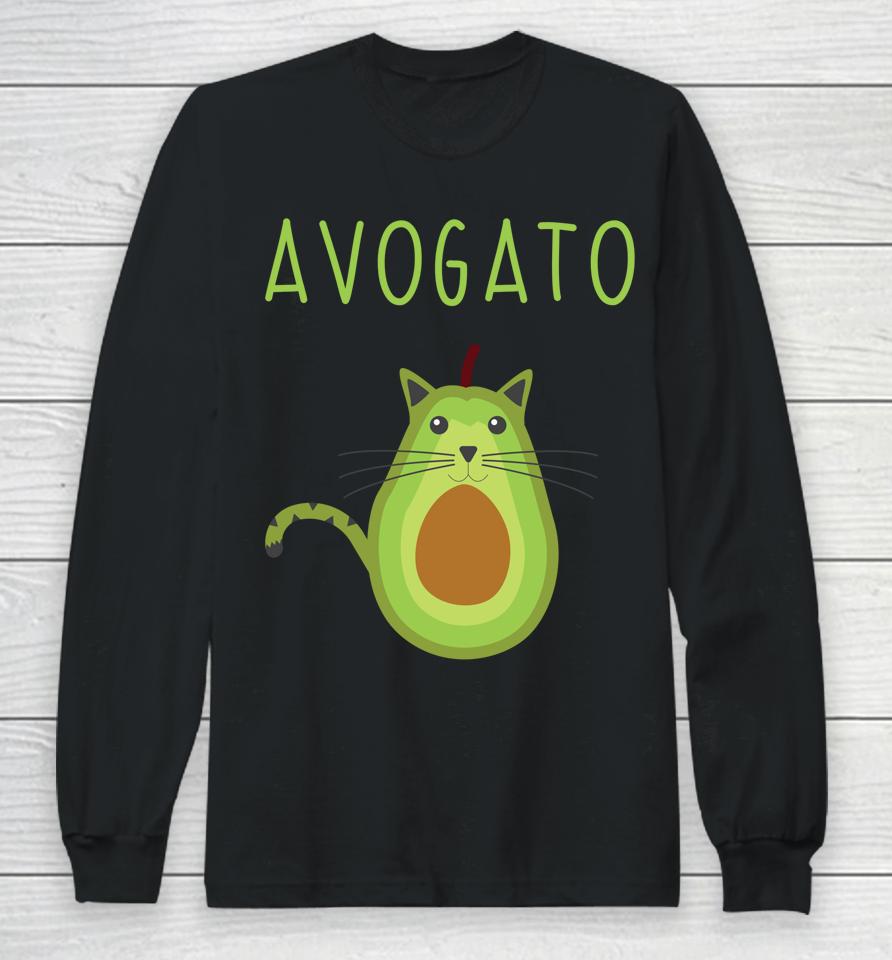 Avogato Cinco De Mayo Gift Cinco De Meow Cat Avocado Long Sleeve T-Shirt