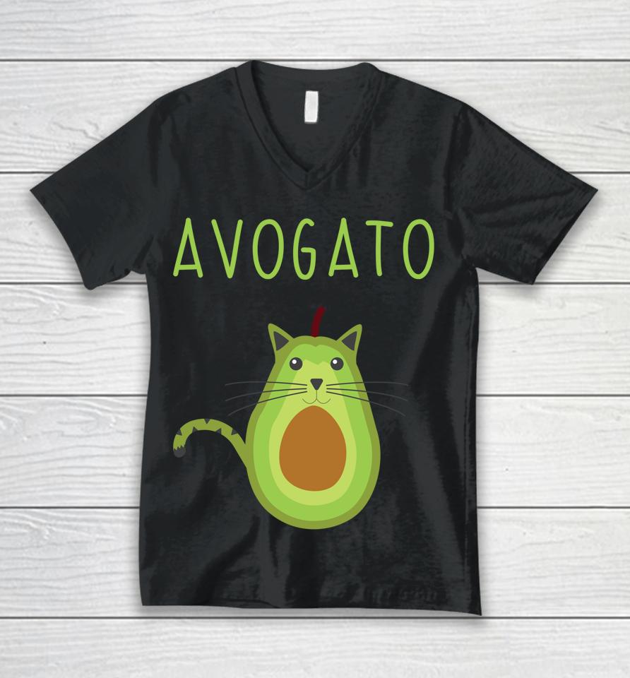 Avogato Cinco De Mayo Gift Cinco De Meow Cat Avocado Unisex V-Neck T-Shirt
