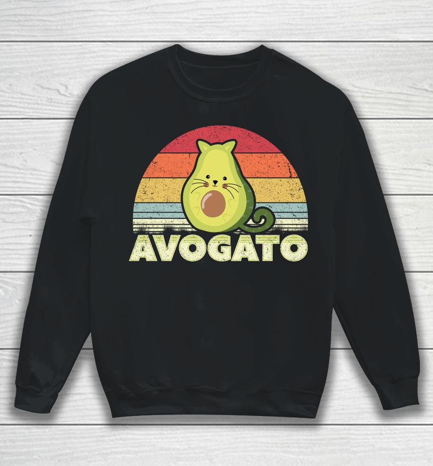 Avogato Retro Cat Avocado Cinco De Mayo Sweatshirt