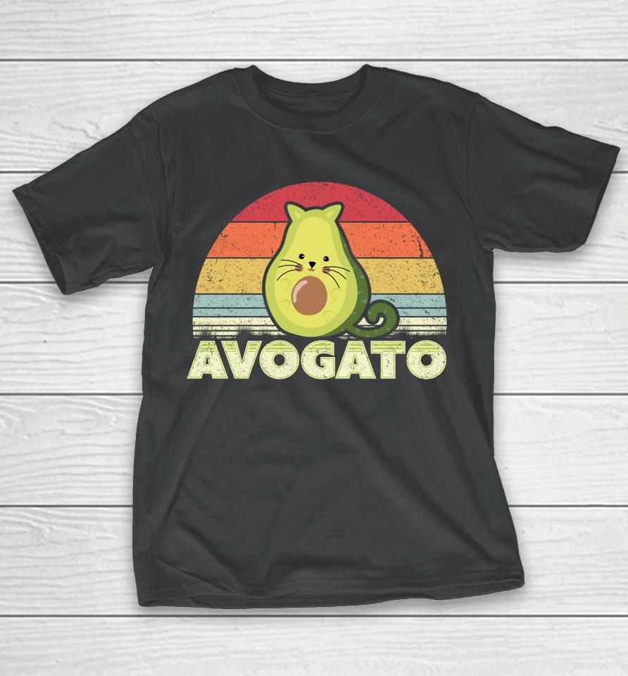Avogato Retro Cat Avocado Cinco De Mayo T-Shirt