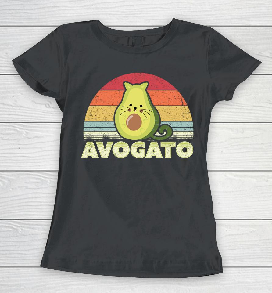 Avogato Retro Cat Avocado Cinco De Mayo Women T-Shirt