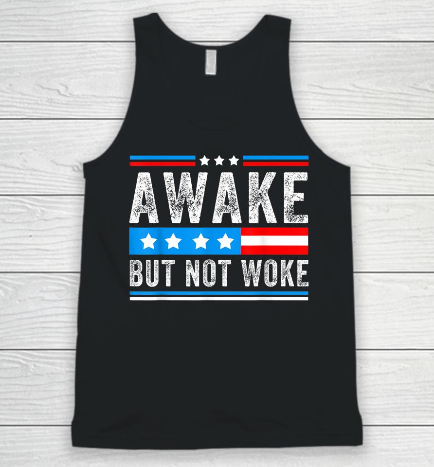 Awake But Not Woke American Flag Unisex Tank Top