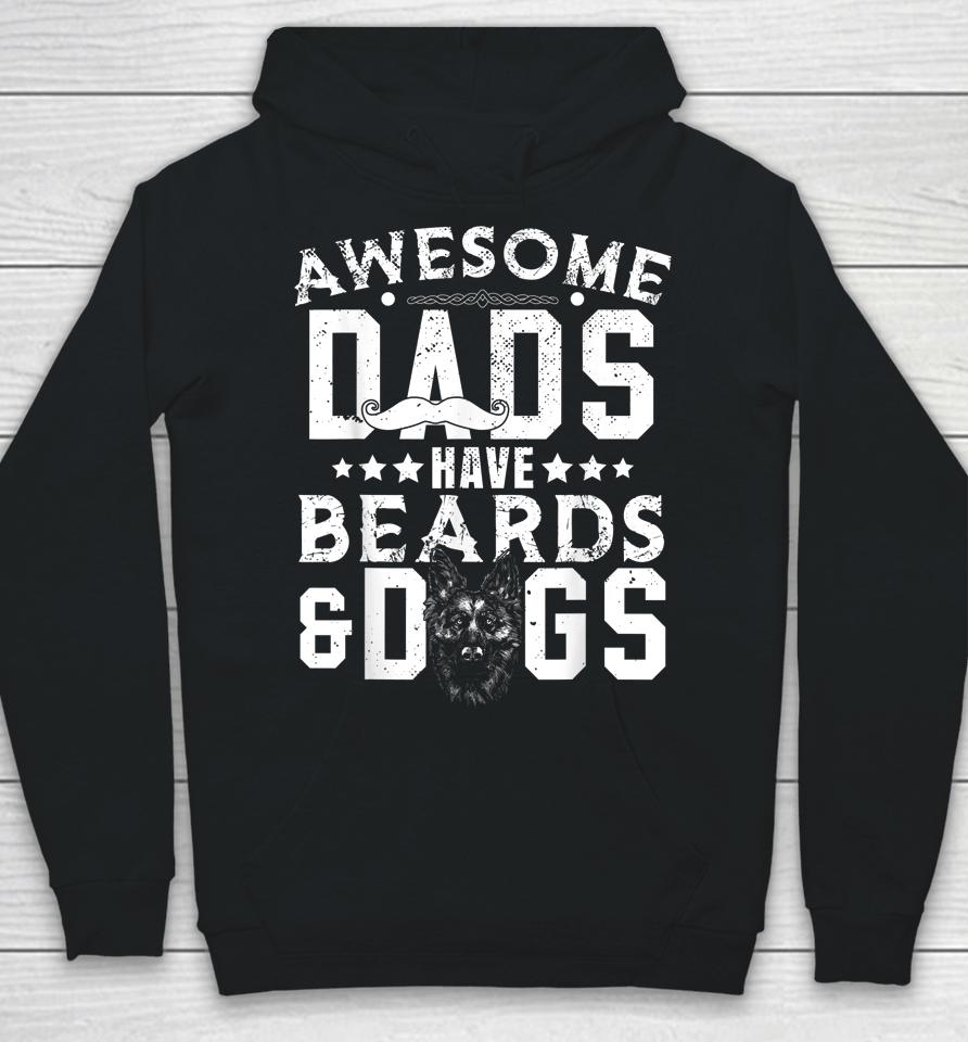 Awesome Dads Have Beards &Amp; Dogs Bearded Man Dog Mustache Hoodie