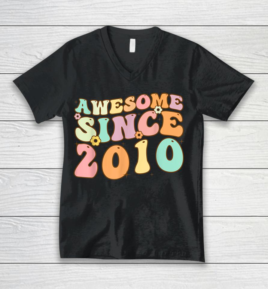 Awesome Since 2010 12 Years Old 12Th Birthday Retro Unisex V-Neck T-Shirt