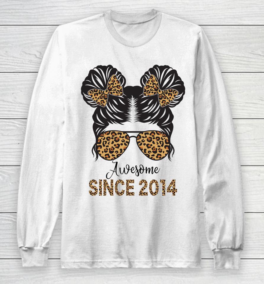 Awesome Since 2014 8 Year Old Girl 8Th Birthday Long Sleeve T-Shirt