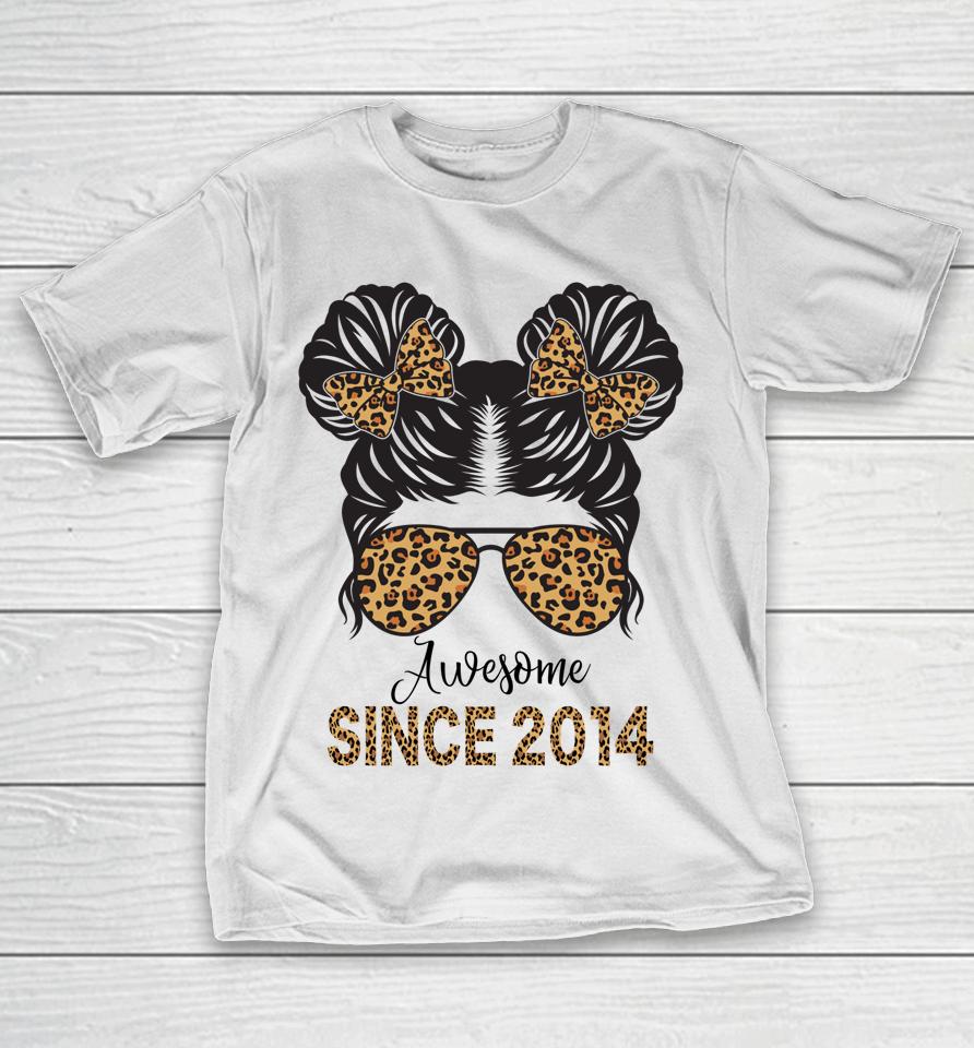 Awesome Since 2014 8 Year Old Girl 8Th Birthday T-Shirt