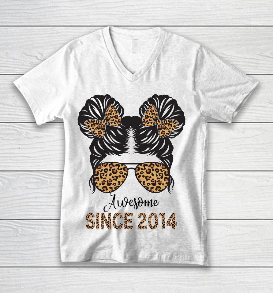 Awesome Since 2014 8 Year Old Girl 8Th Birthday Unisex V-Neck T-Shirt