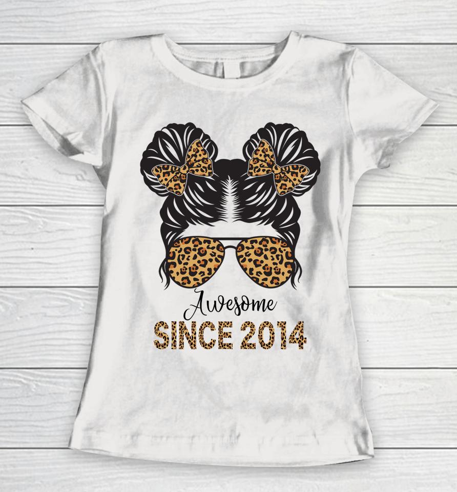 Awesome Since 2014 8 Year Old Girl 8Th Birthday Women T-Shirt