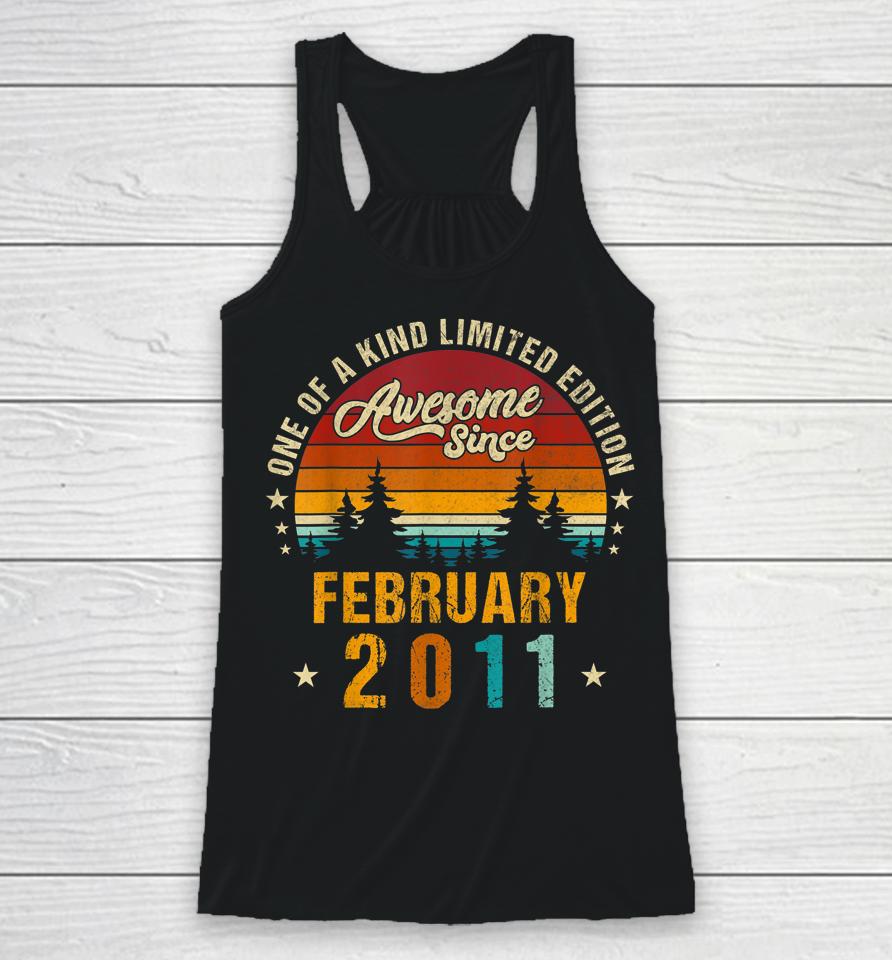 Awesome Since February 2011 Vintage 11Th Birthday Racerback Tank