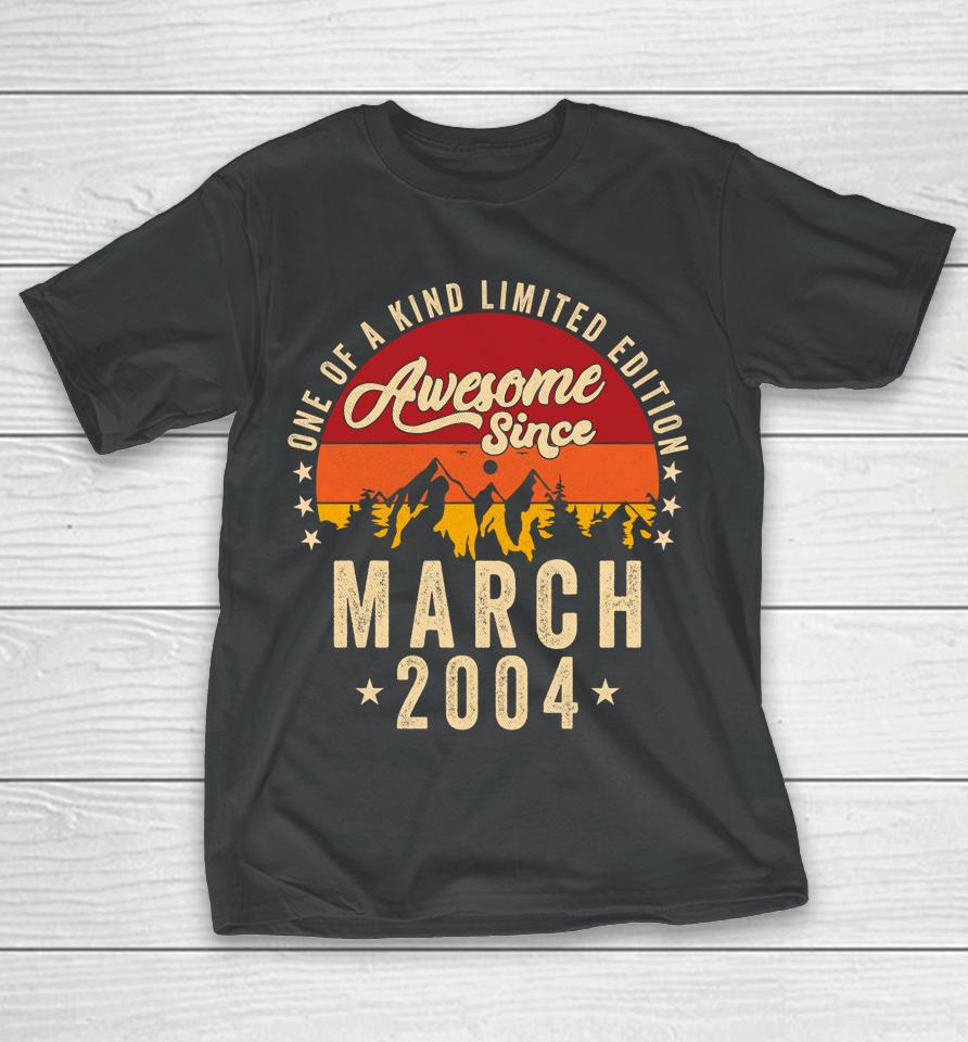 Awesome Since March 2004 Vintage 18Th Birthday T-Shirt