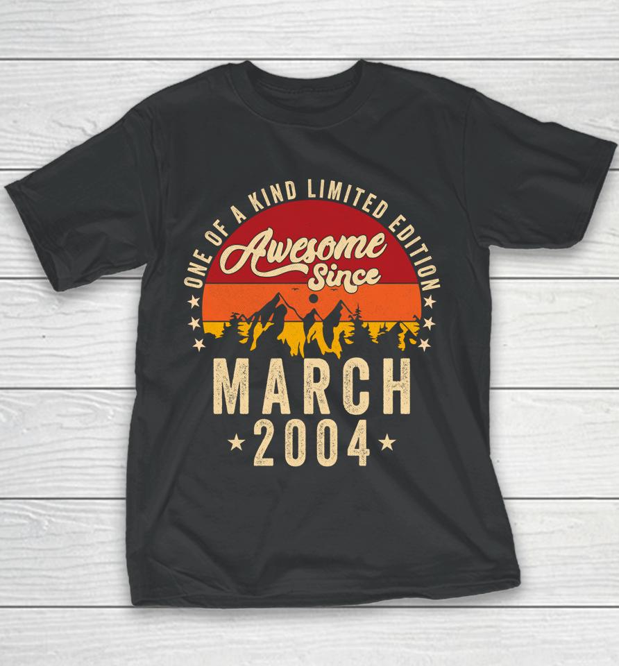 Awesome Since March 2004 Vintage 18Th Birthday Youth T-Shirt