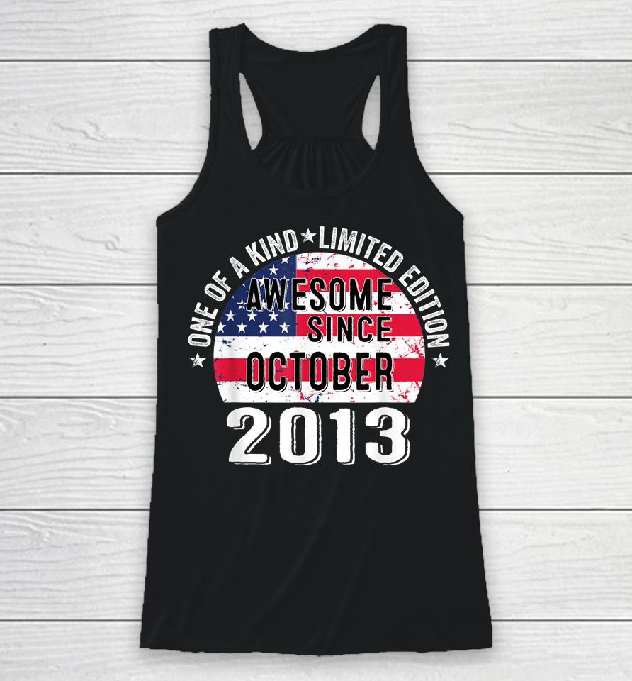 Awesome Since October 2013 Vintage 9 Years Old Usa Flag Racerback Tank