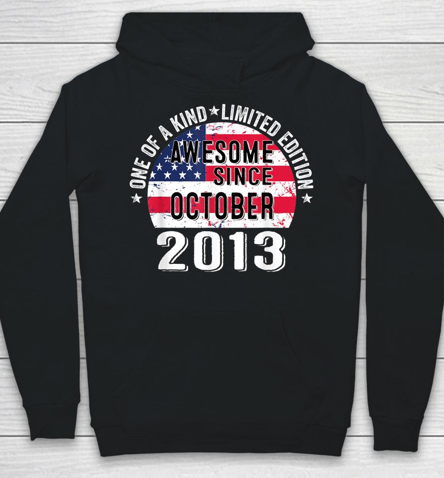 Awesome Since October 2013 Vintage 9 Years Old Usa Flag Hoodie