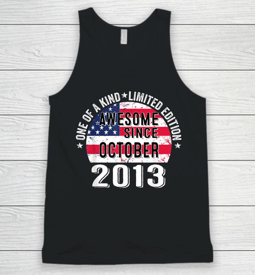 Awesome Since October 2013 Vintage 9 Years Old Usa Flag Unisex Tank Top