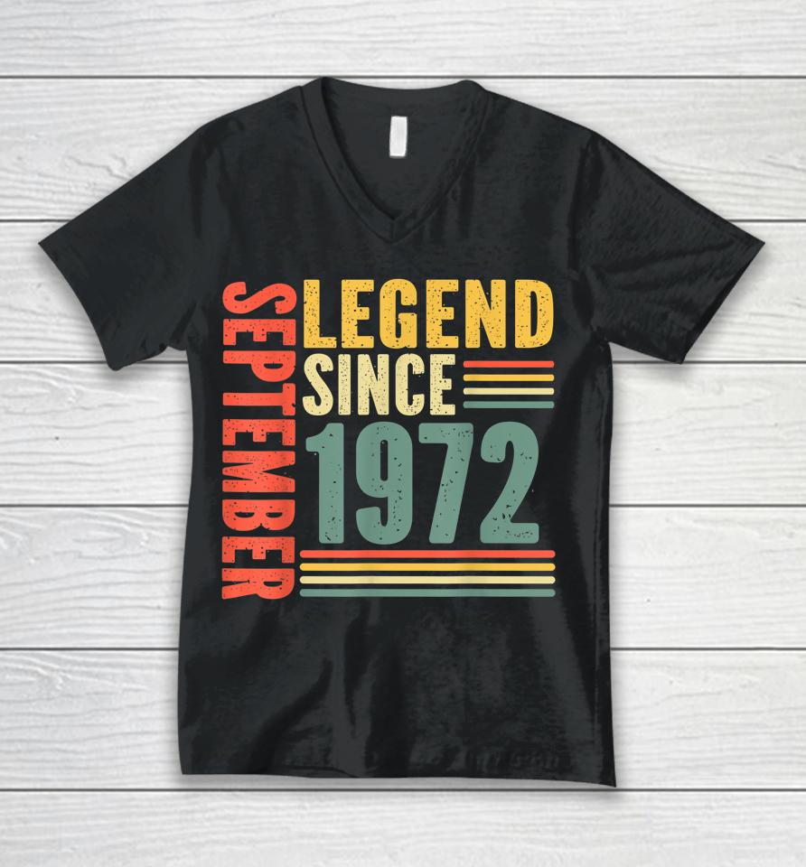 Awesome Since September 1972 Legend Since September 1972 Unisex V-Neck T-Shirt