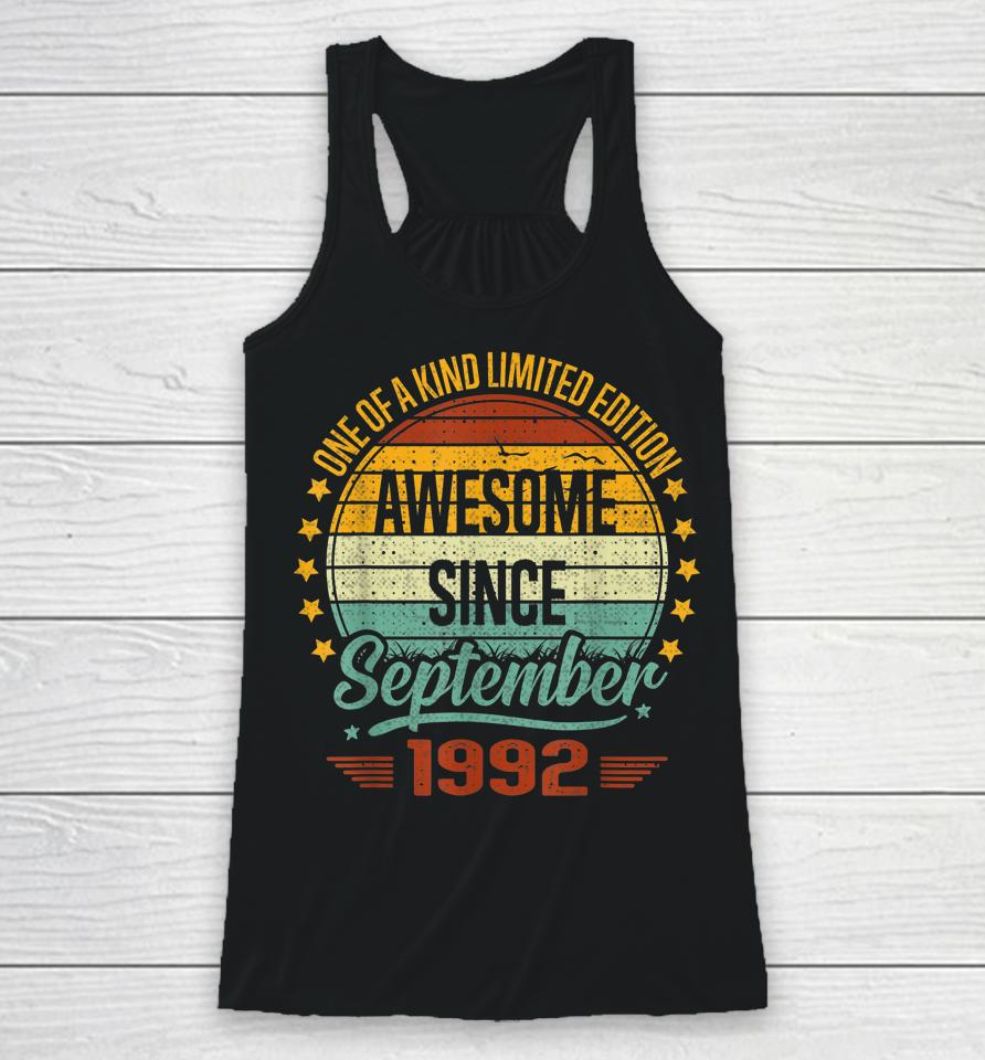 Awesome Since September 1992 Vintage 30Th Birthday Racerback Tank