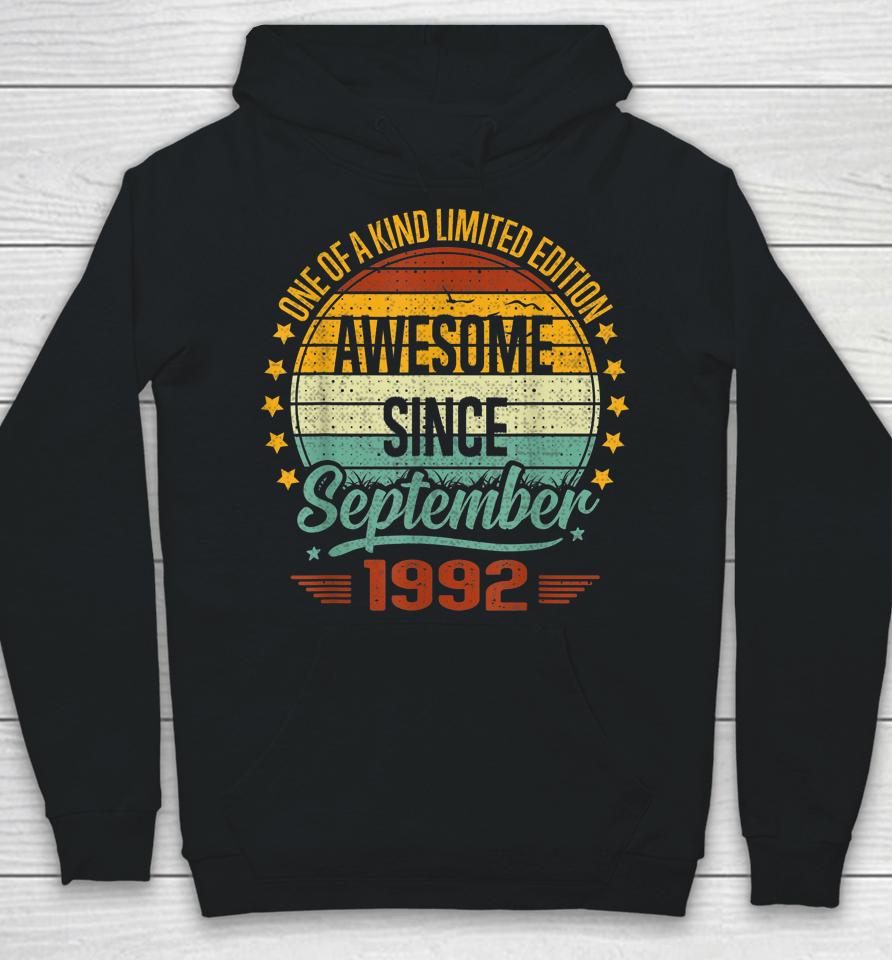 Awesome Since September 1992 Vintage 30Th Birthday Hoodie