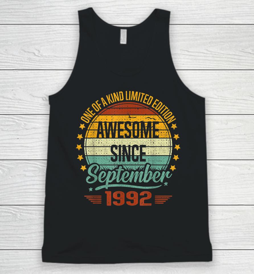 Awesome Since September 1992 Vintage 30Th Birthday Unisex Tank Top