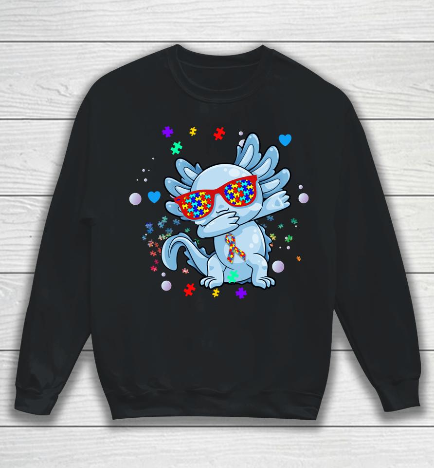 Axolotl Dabbing Autism Awareness Sweatshirt