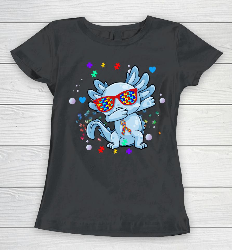 Axolotl Dabbing Autism Awareness Women T-Shirt