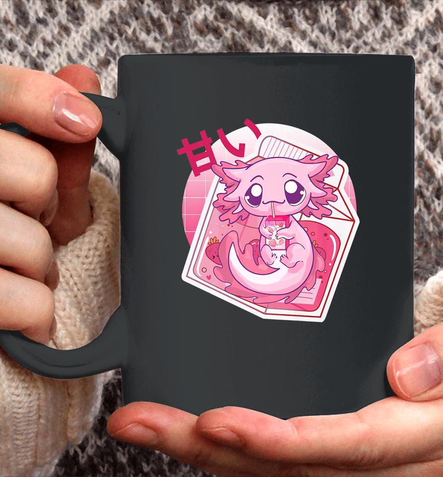 Axolotl Pastel Goth Strawberry Milk Shake Anime Japanese Coffee Mug